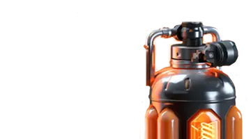 Изображение футуристической канистры с топливом, символизирующее энергию и усиление приветственного бонуса в AUF интернет-казино.